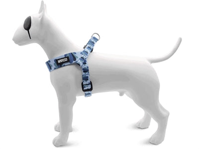 Morso Mini dog harness adjustable recycled splash blue