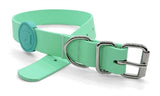 Morso dog collar waterproof recycled Caribbean green