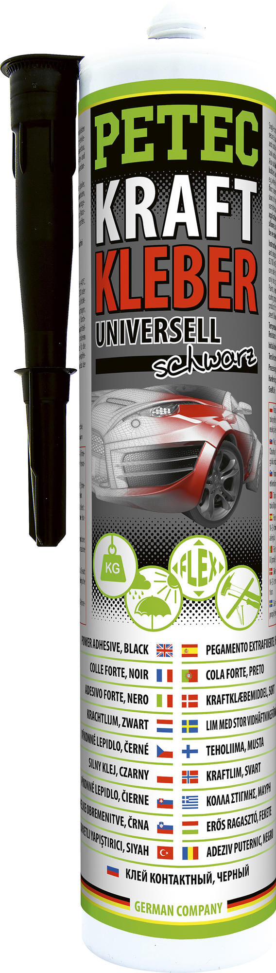 Petec univertseel lijm kraftkleber power adhesive black 290m cartridge
