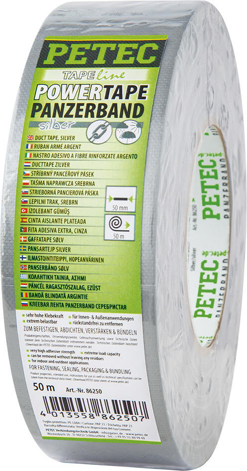 Petec textile tape power tape panzerband armored tape silver 50m