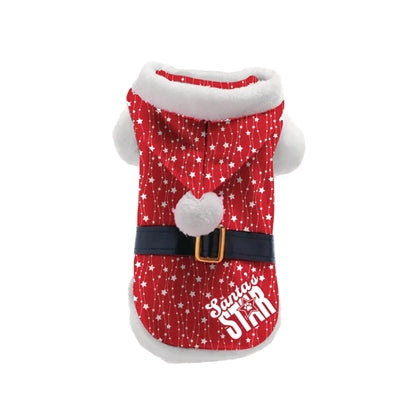 Spousta dárků vánoční psí bunda Santa's Star Red