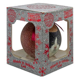 Molti regali palla di Natale glassata gatta bianco nero rosso