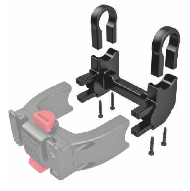 Adaptador distanciador Klickfix e 90 grados negro