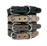 Chien de col sazzz boho anthracite en cuir vintage