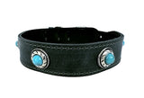 Sazzz Kragen Hund Boho Schatzstein Vintage Leder Anthrazit