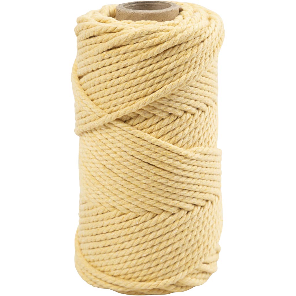 Creativ Company Macrame Cord Light yellow, 55m