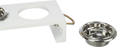Trixie be nordic set alimentando cubo de agua de agua de agua acero inoxidable blanco
