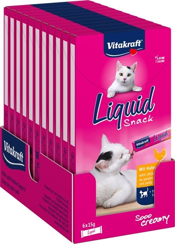 Taurina de frango com lanche líquido de gato de vitakraft
