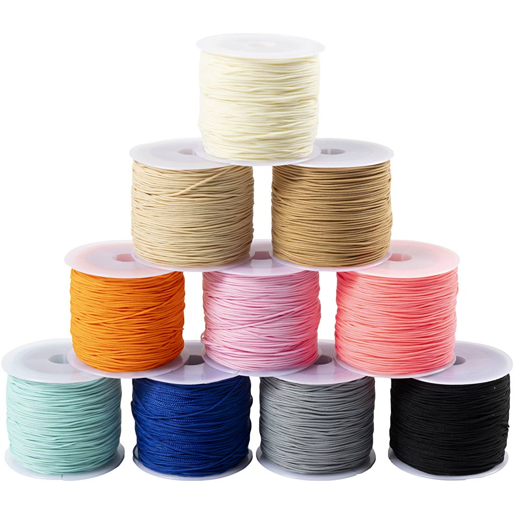 Creativ company polyester cord, thickness 0.6 mm, colorful, 10x50 m 1 box