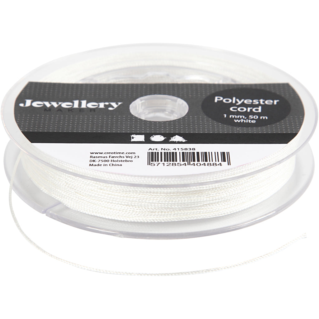 Creativ Company Polyester Cord White, 50m