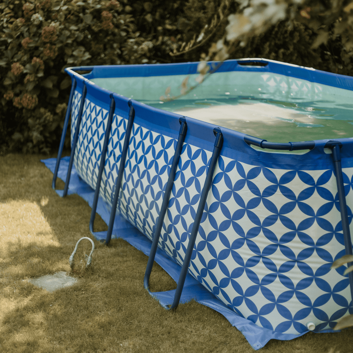 Elegance | dark blue and white above-ground pool 400x200x100 cm incl. accessories