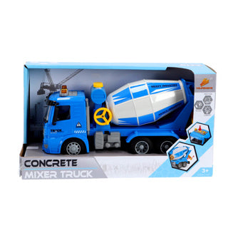 Concrete mixer truck with light and sound