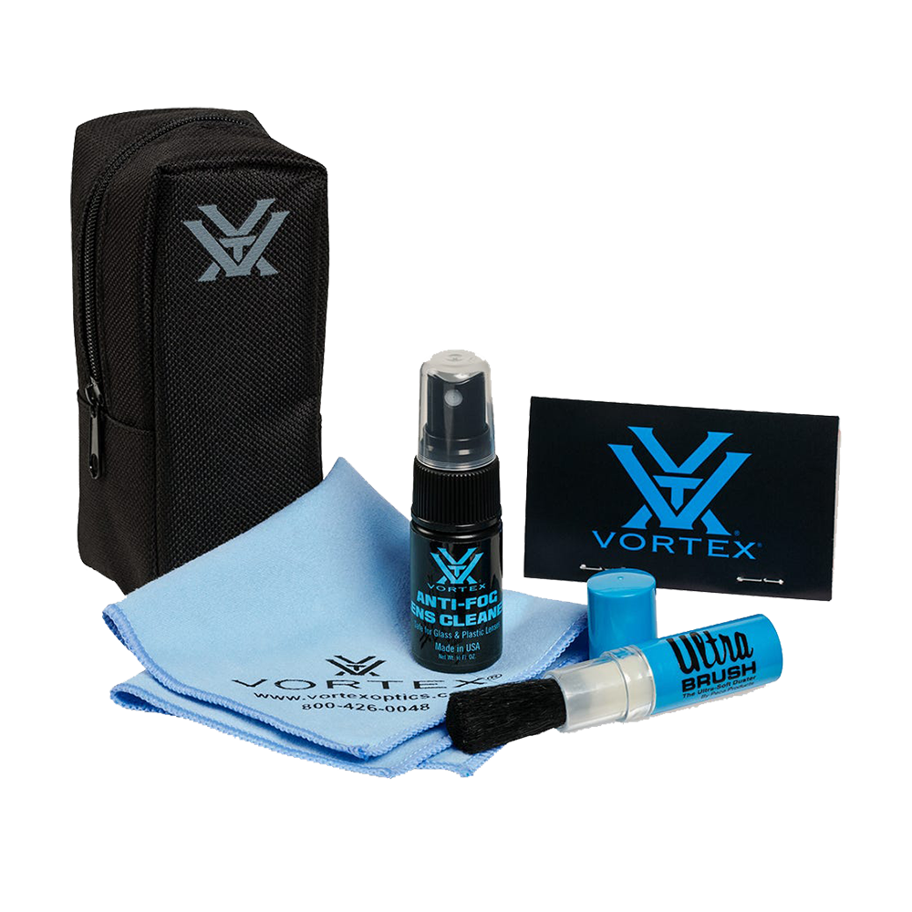 Vortex fog free lens cleaning field kit