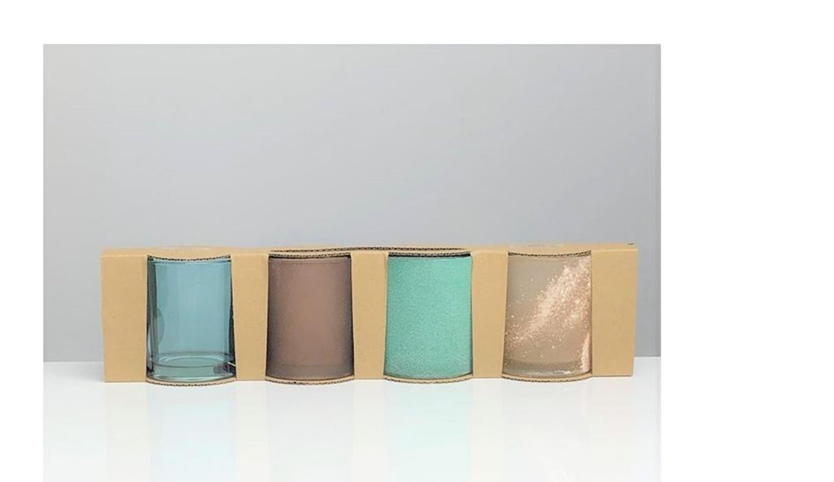 Hakbijl glass theelichthouderset 4-delig ø8xh9cm