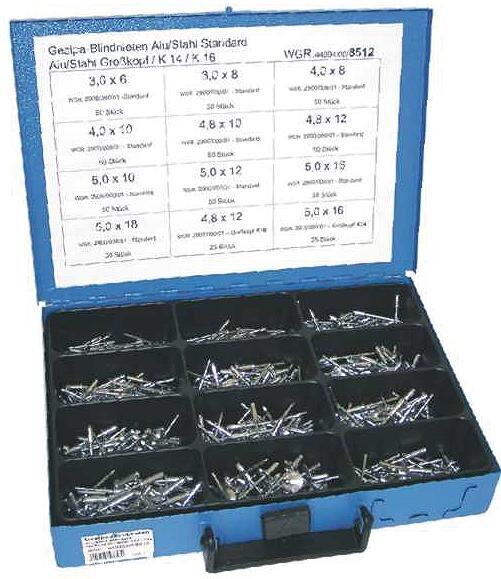Gesipa pop rivet assortment sort. bliend rivets alu steel