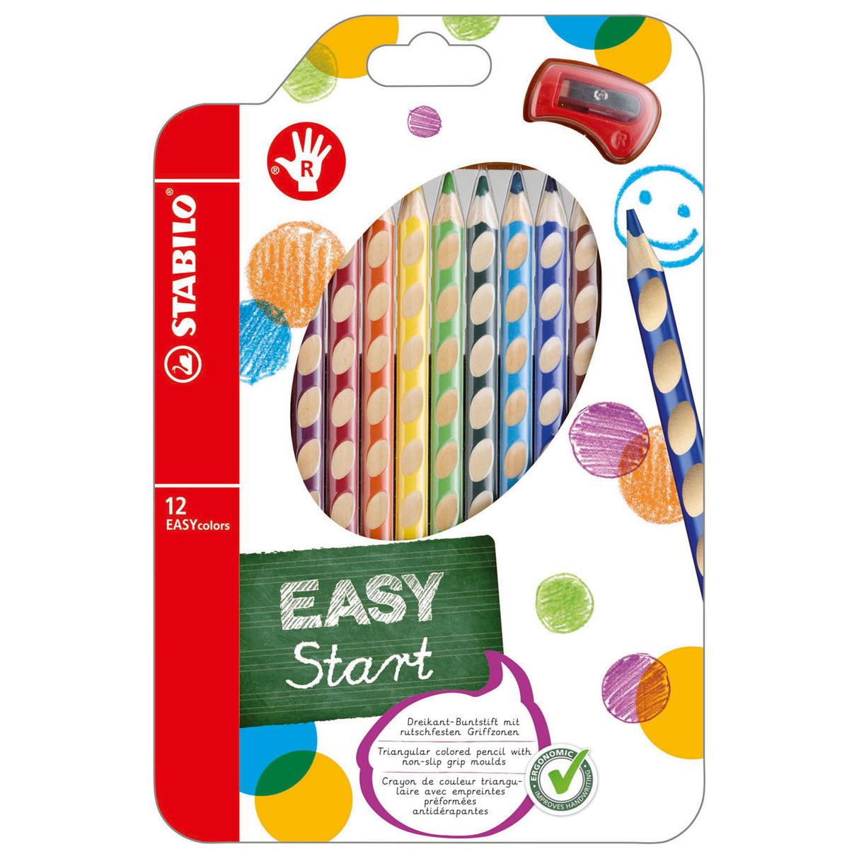 Stabilo Einfachkooloren faarweg Bläistëfter - 12 PC. + Bleistift