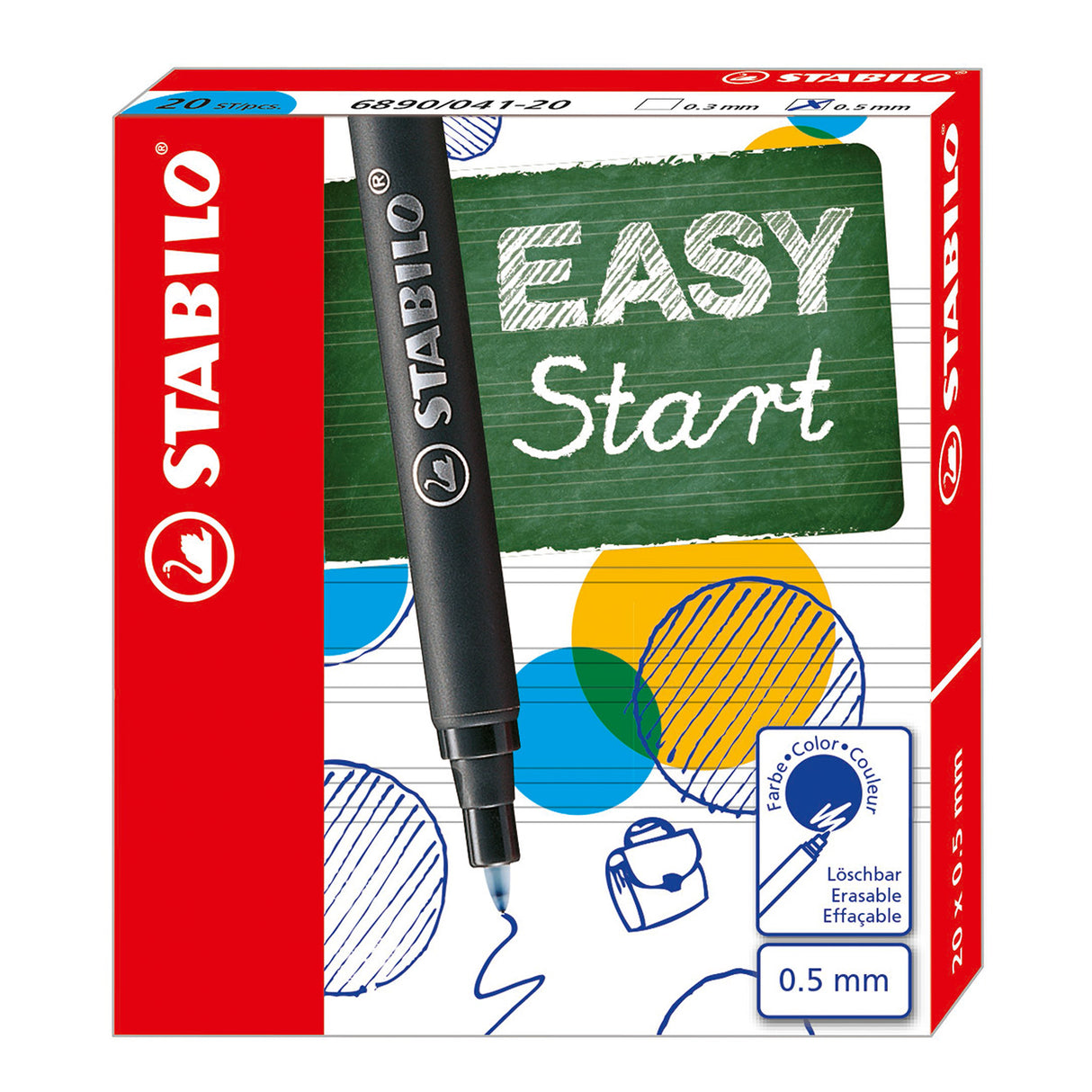 Stabilo easyoriginal - recarga mediana - 20 piezas - azul