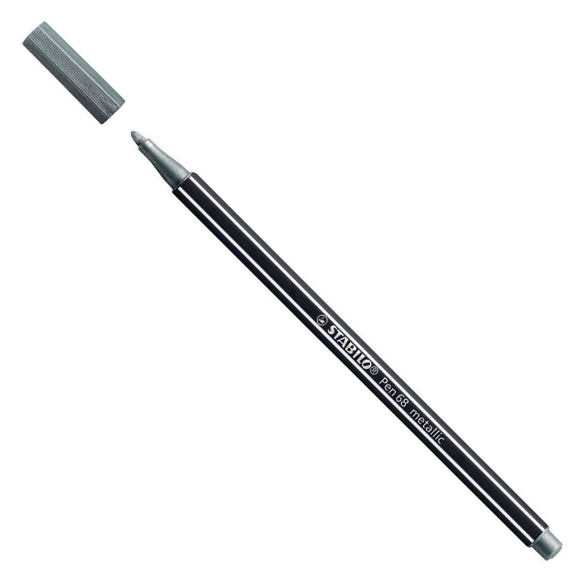 Stabilo pen 68 metallic - felt tip pen - silver (68 805)