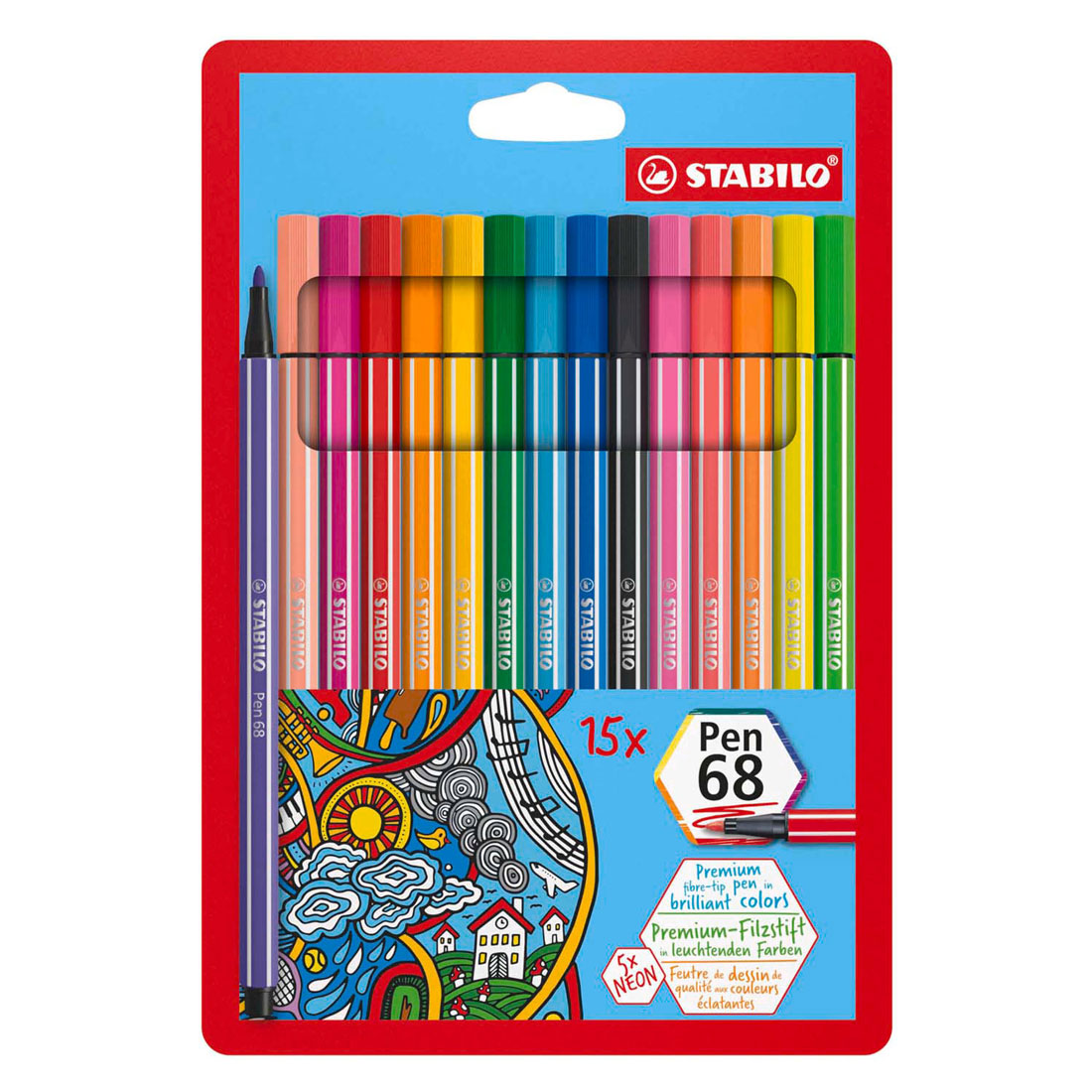 Stabilo Pen 68 - felt-tip pen - set of 15