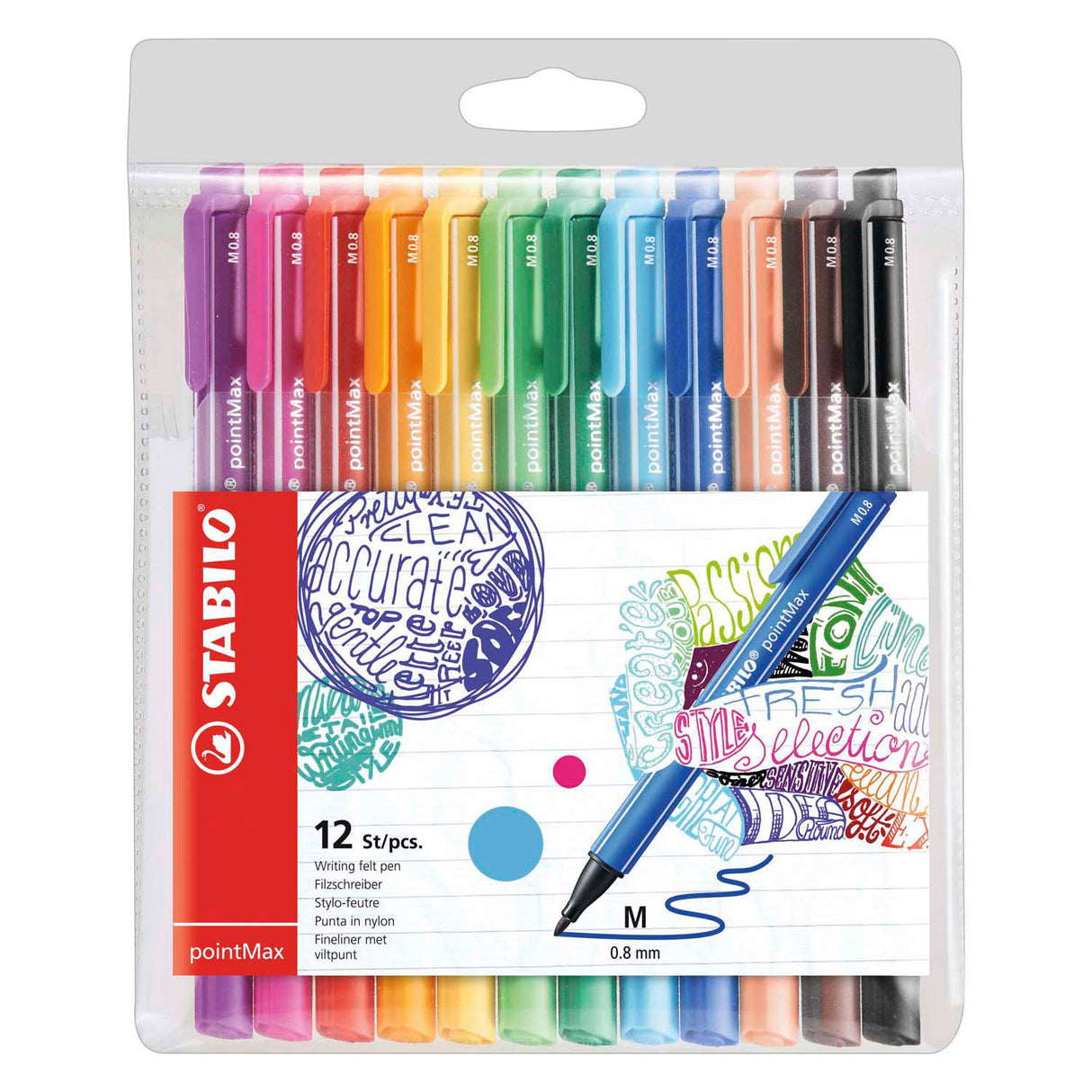 Stabilo PointMax Felt -Tip Cans, 12ª.