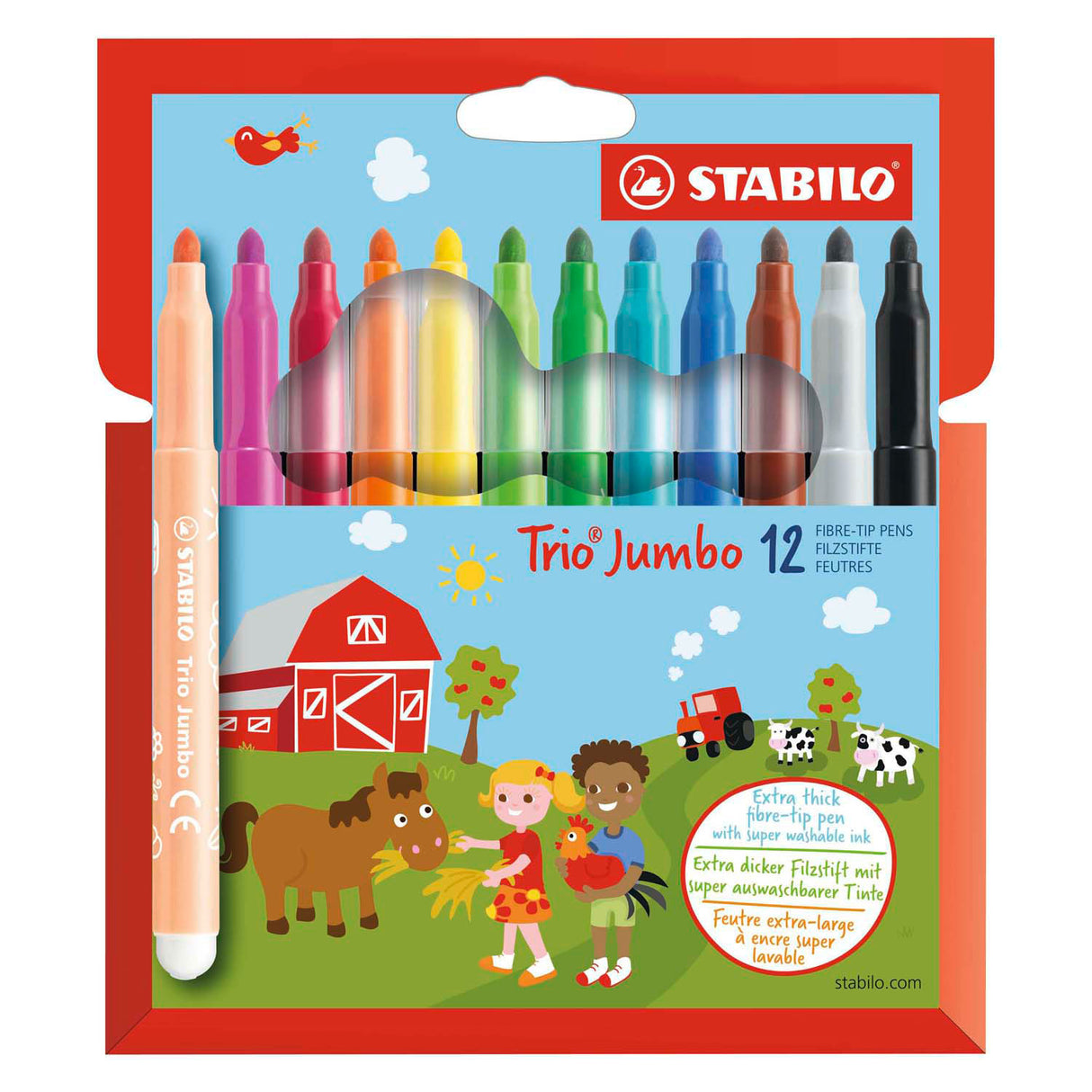 Stabilo Trio Jumbo Viltstifts, 12..