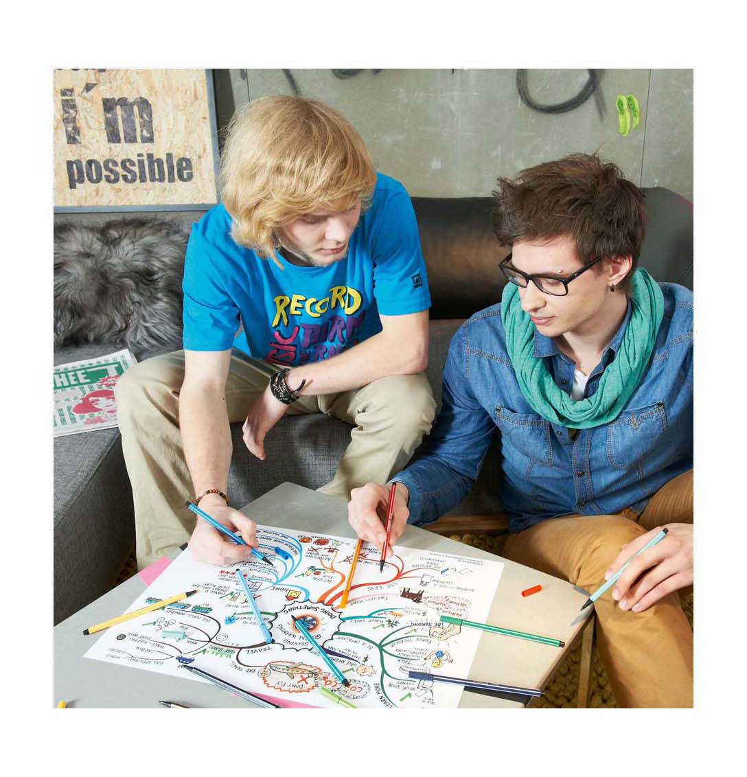 Stabilo toll 68 színes felvonulás antracit világoskék, 20st.