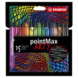 Stabilo pointmax - feutre fin à pointe rigide - arty - set 15 pièces