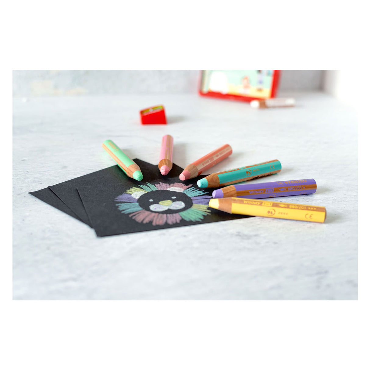 Lápices Stabilo Woody 3in1 - 18 colores + tambores de lápiz