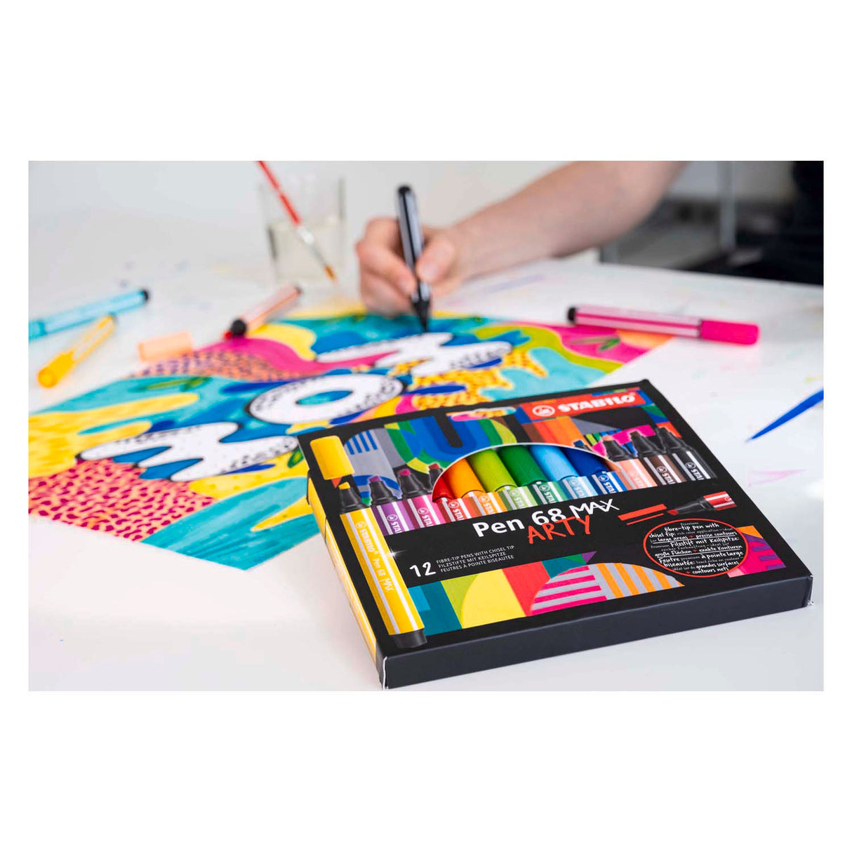 Stabilo Pen 68 Max Fillt -Tip Pen mat engem décke Chisel Point