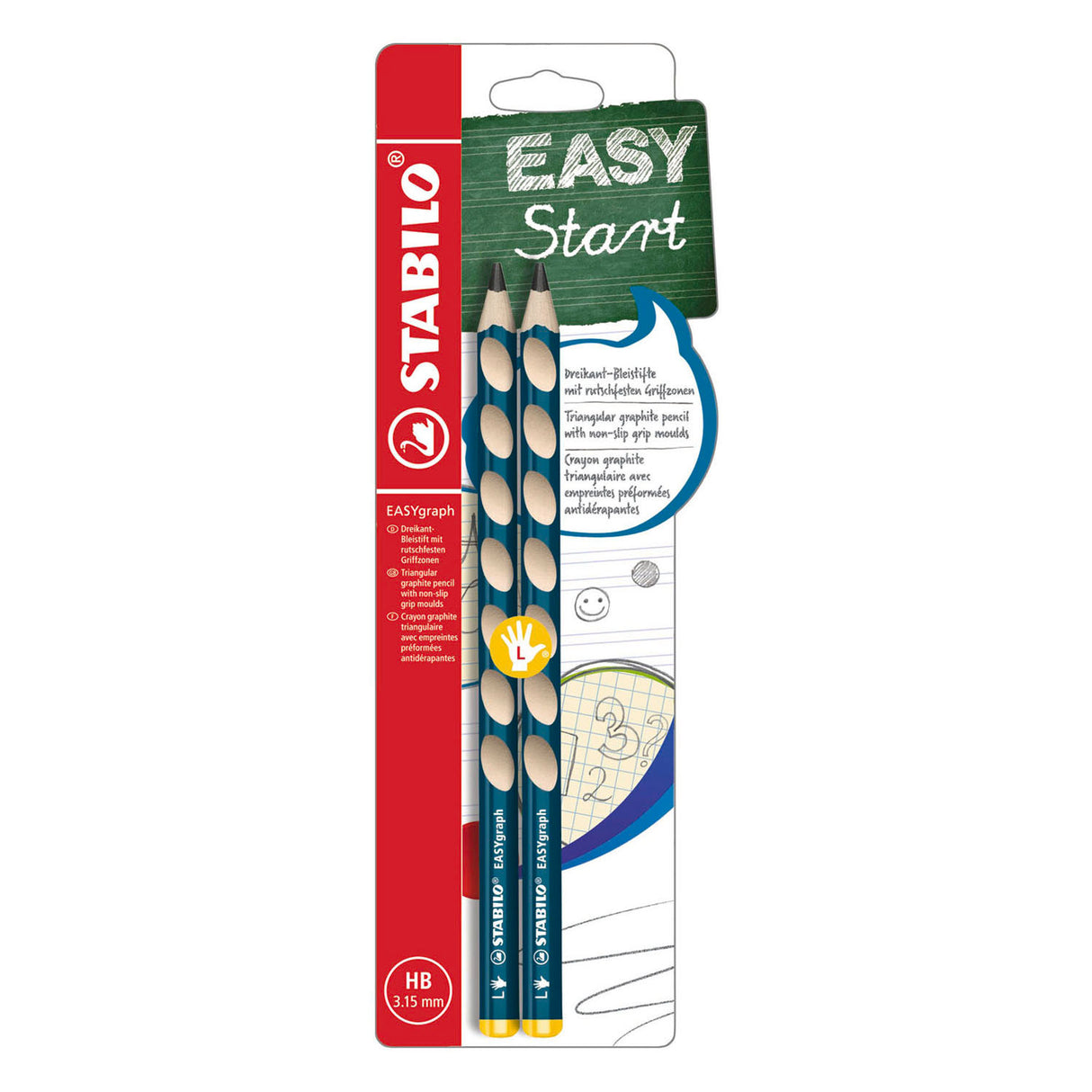 Stabilo Easygraph HB Left-handed Graphite Pencil Petrol - 2 pcs.