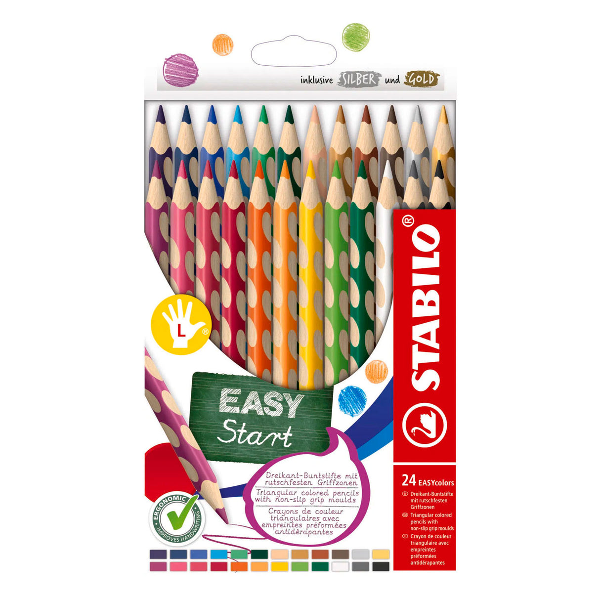 Stabilo easycolors Left-Handed Colouring Pencils - 24 pcs.