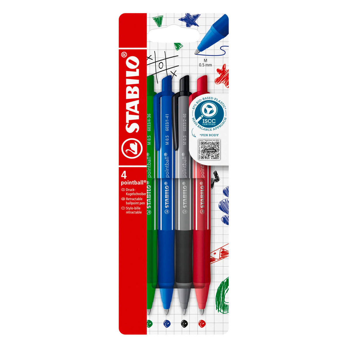 Stabilo pointball colorful balpennen - 4dlg.