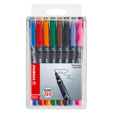 Stabilo permanent marker pen, super fine, in case - 8 pieces.