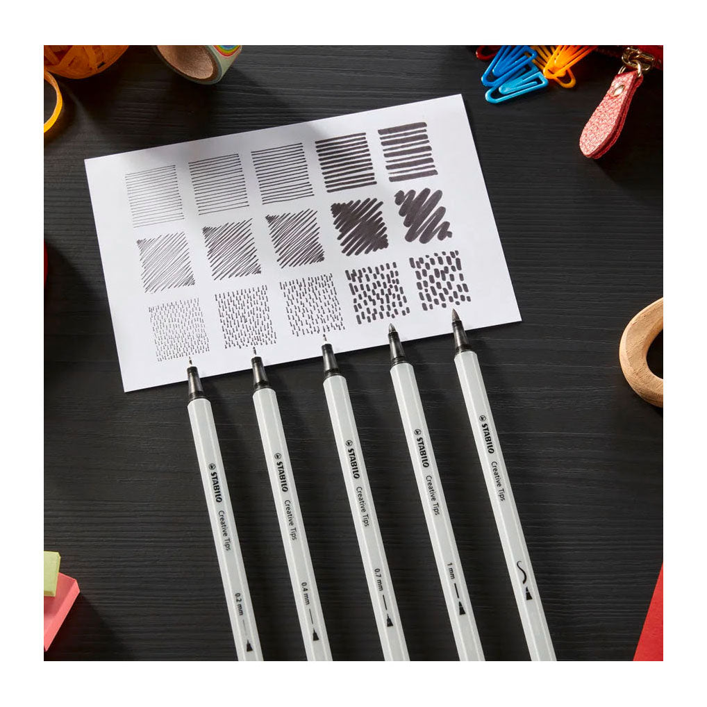 Stabilo creative tips arty pennen klassieke kleuren in metalen etui - 30dlg.