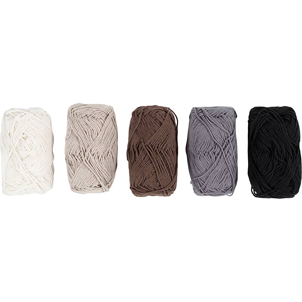 Creativ company katoengaren, afm 8 4, l: 5x50 m, natuurlijke kleuren, 5x20 gr 1 doos