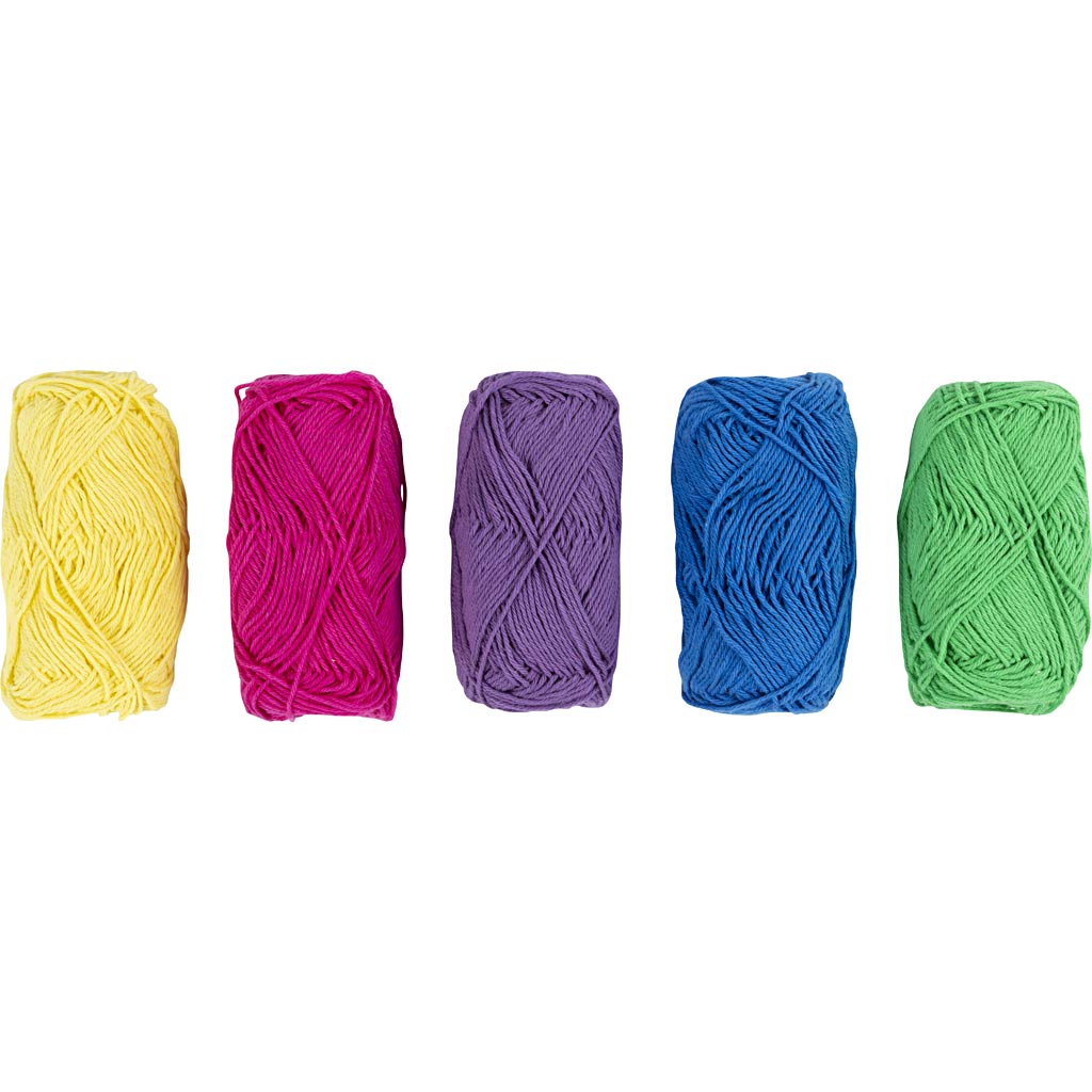 Creativ company katoengaren, afm 8 4, l: 5x50 m, kleurrijk, 5x20 gr 1 doos