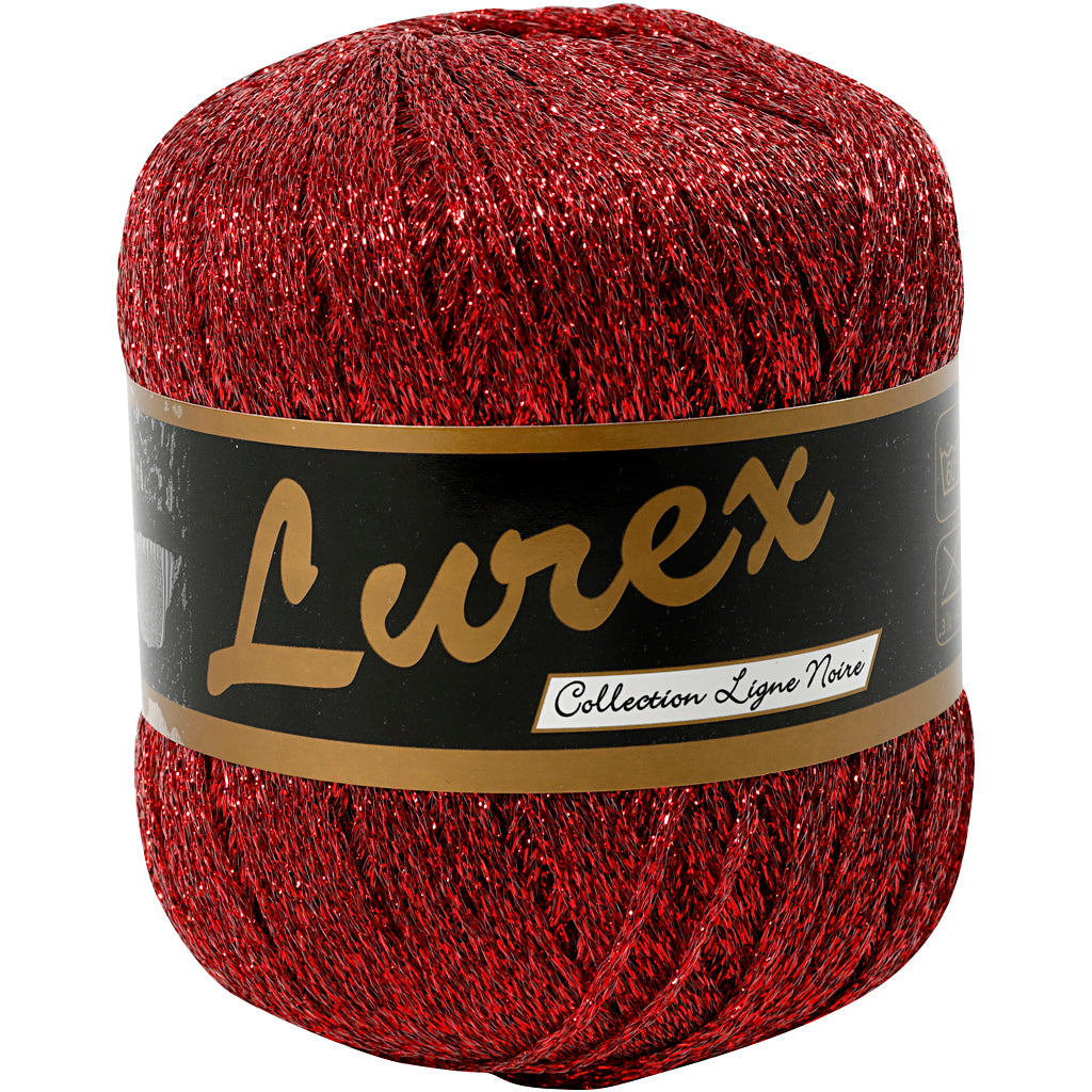 Creativ Company Lurex Glitter Yarn Red, 160m