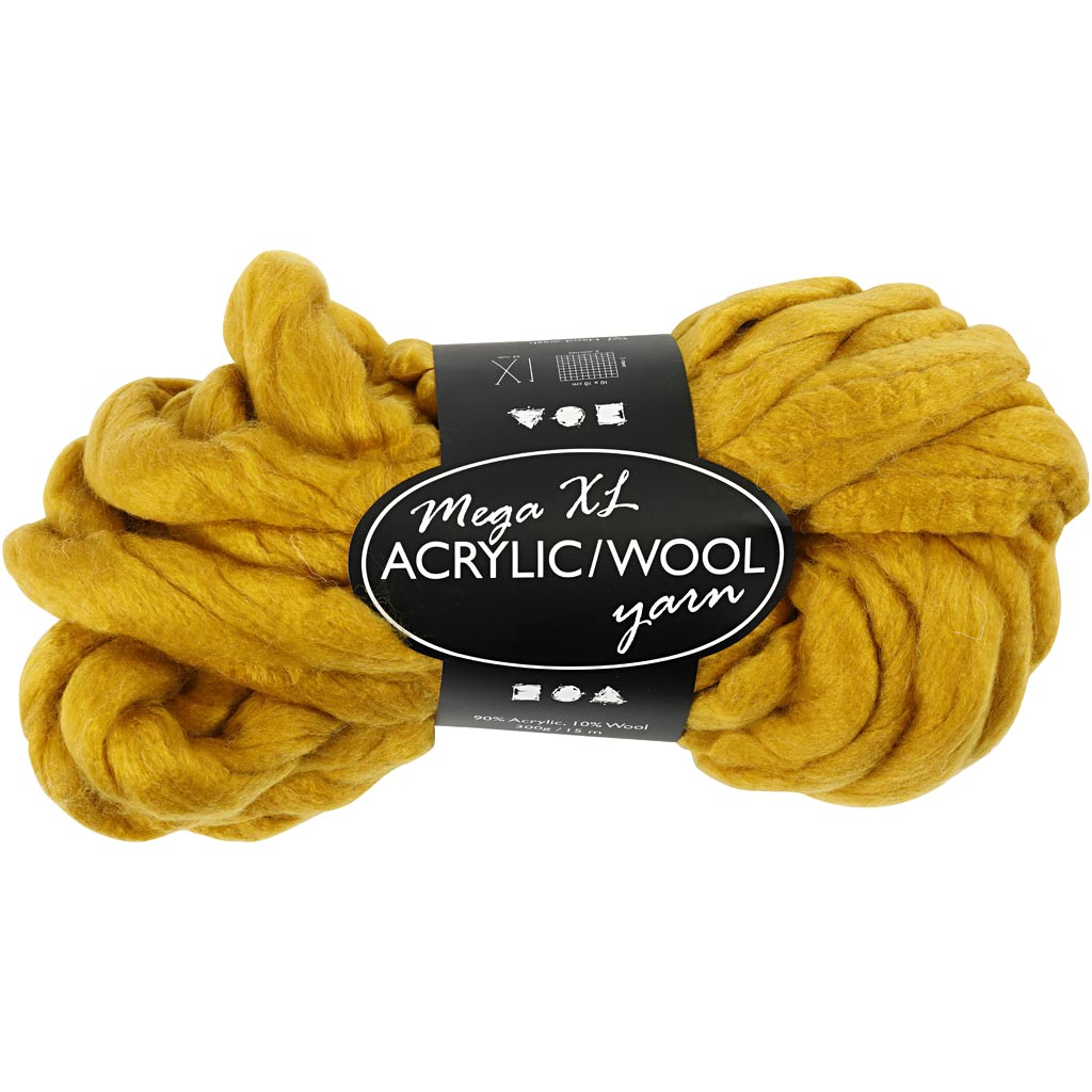 Creativ Company XL yarn of acrylic dark yellow, 15m