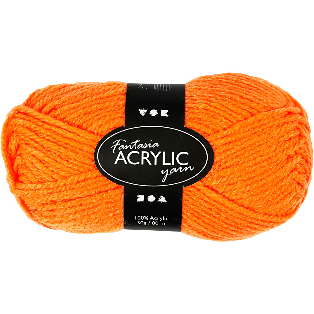 Acryl-Garn Neon - Neon ORanje, 50RR