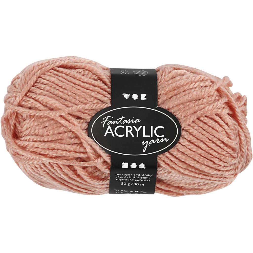 Acrylgarn, Beige, 50gr, 80 m