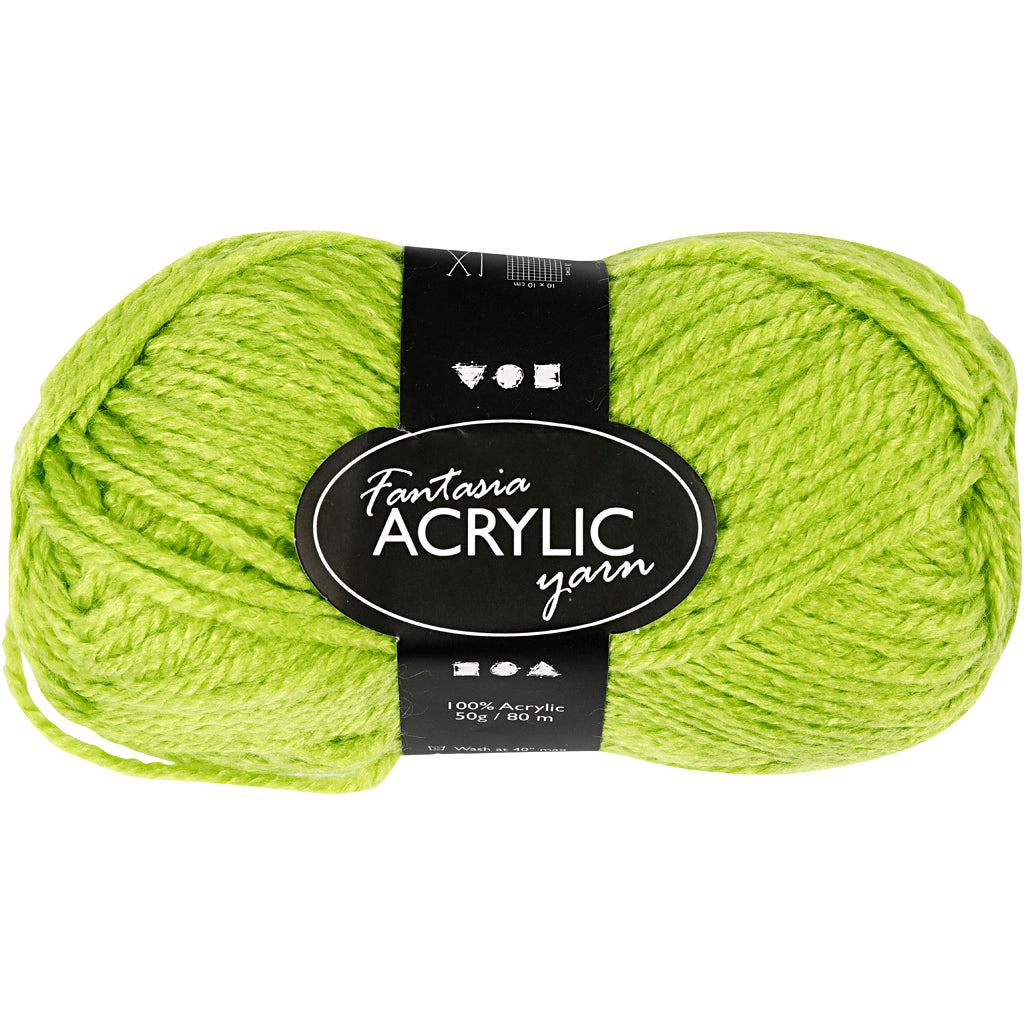 Acrylic yarn, light green, 50gr, 80m