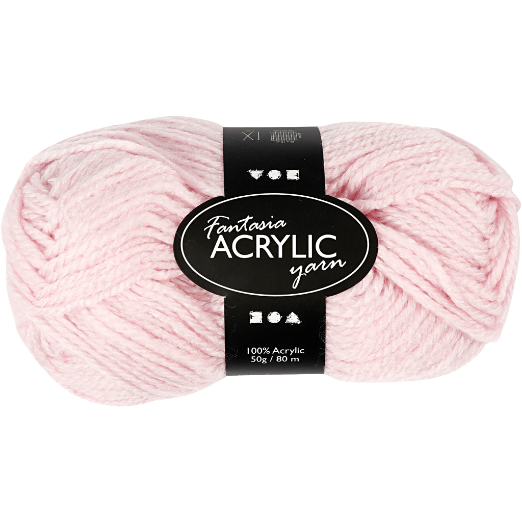 Acrylic yarn, light red, 50gr, 80m