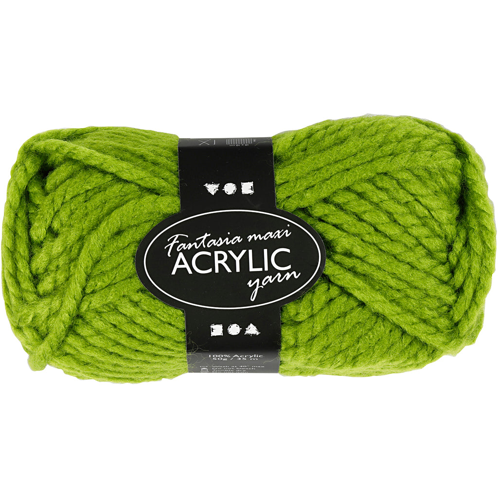 Creativ company fantasia acrylgaren, l: 35 m, maxi, groen, 50 gr 1 bol