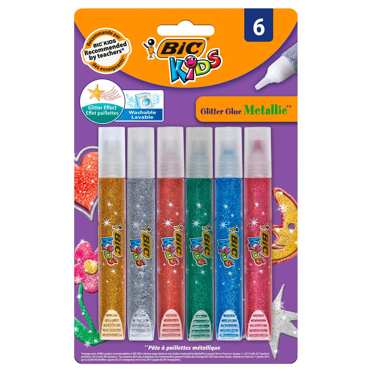 BIC Kids Glitter Glue Metallic, 6 kpl.