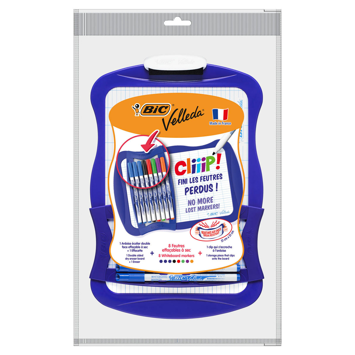 Bic Velleda bela tabla z 8 markerji