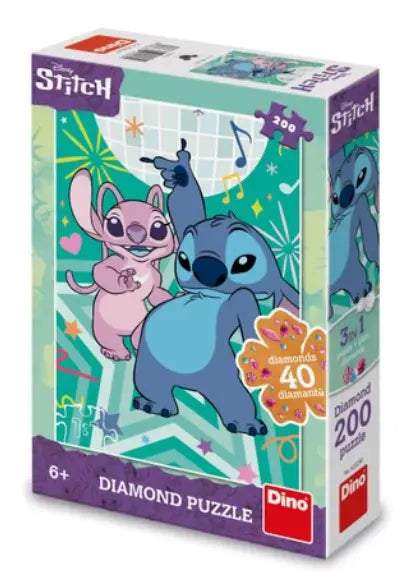 Dinotoys Dino Puzzle - Søm med 40 diamanter å feste - 200 stykker