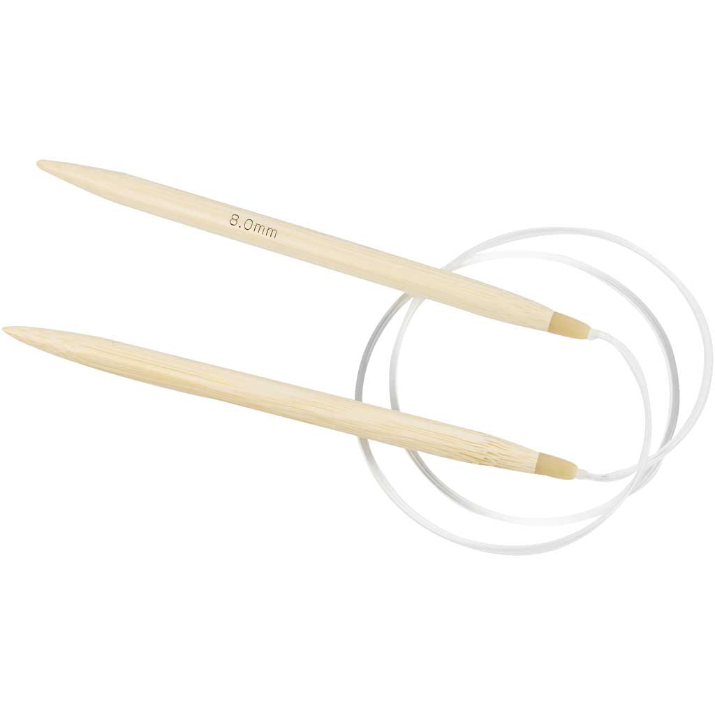Creativ company rond breinaalden, l: 80 cm, afm 8 mm, 1 stuk