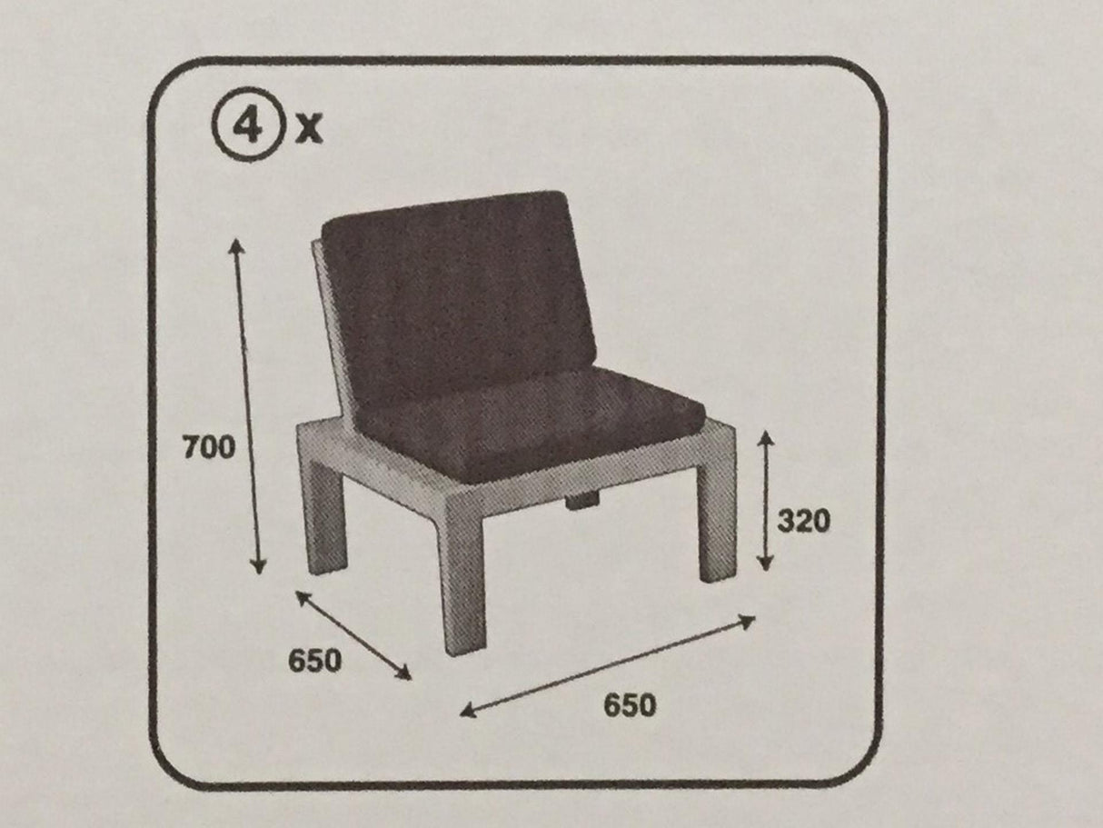 Pro garden tuinset molok 5-delig grijs
