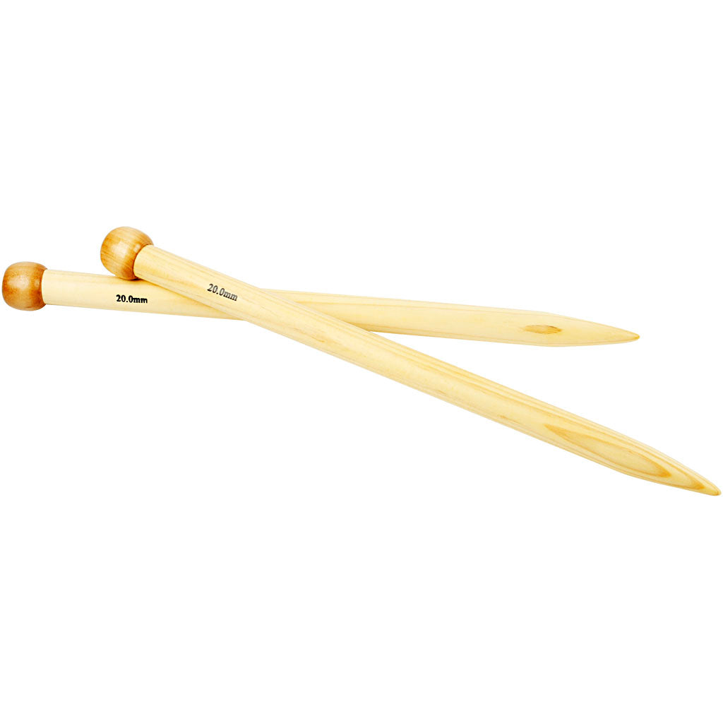 Creativ company knitting needles, length 35 cm, size 20 mm, 1 pair
