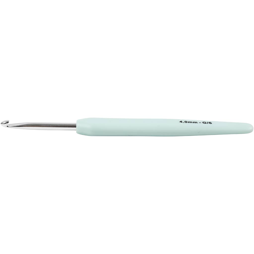 Creativ company crochet hooks, size 4, length 13.3 cm, size 4 mm, pastel green, 1 piece